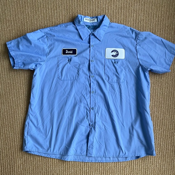 Goose Island Beer Men’s Blue Reflective Work Button Shirt ‘David’ Cintas SZ 3XL - Picture 1 of 11
